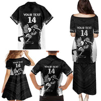 Aotearoa Rugby Custom Family Matching Puletasi and Hawaiian Shirt Maori Kiwi - Mascot Style LT14 - Polynesian Pride