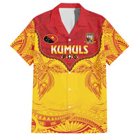 Papua New Guinea Rugby Custom Family Matching Long Sleeve Bodycon Dress and Hawaiian Shirt Go Kumuls PNG - Polynesian Pattern LT14 Dad's Shirt - Short Sleeve Yellow - Polynesian Pride