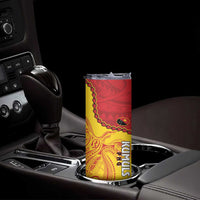 Custom Papua New Guinea Rugby Skinny Tumbler Go Kumuls PNG - Polynesian Pattern LT14 - Polynesian Pride