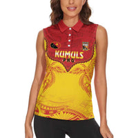 Papua New Guinea Rugby Custom Women Sleeveless Polo Shirt Go Kumuls PNG - Polynesian Pattern LT14 - Polynesian Pride