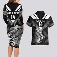 Aotearoa Silver Fern Rugby Custom Couples Matching Long Sleeve Bodycon Dress and Hawaiian Shirt 2024 Go Kiwi LT14 - Polynesian Pride
