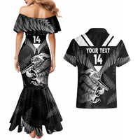 Aotearoa Silver Fern Rugby Custom Couples Matching Mermaid Dress and Hawaiian Shirt 2024 Go Kiwi LT14 - Polynesian Pride