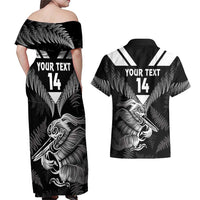 Aotearoa Silver Fern Rugby Custom Couples Matching Off Shoulder Maxi Dress and Hawaiian Shirt 2024 Go Kiwi LT14 - Polynesian Pride