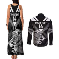 Aotearoa Silver Fern Rugby Custom Couples Matching Tank Maxi Dress and Long Sleeve Button Shirt 2024 Go Kiwi LT14 - Polynesian Pride