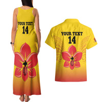 Orchids PNG Rugby Custom Couples Matching Tank Maxi Dress and Hawaiian Shirt Go Champions Papua New Guinea LT14 - Polynesian Pride