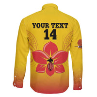 Orchids PNG Rugby Custom Family Matching Mermaid Dress and Hawaiian Shirt Go Champions Papua New Guinea