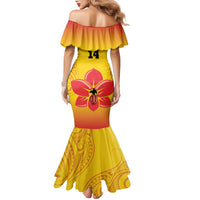 Orchids PNG Rugby Custom Family Matching Mermaid Dress and Hawaiian Shirt Go Champions Papua New Guinea