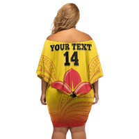 Orchids PNG Rugby Custom Family Matching Off Shoulder Short Dress and Hawaiian Shirt Go Champions Papua New Guinea LT14 - Polynesian Pride