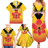 Orchids PNG Rugby Custom Family Matching Summer Maxi Dress and Hawaiian Shirt Go Champions Papua New Guinea LT14 - Polynesian Pride