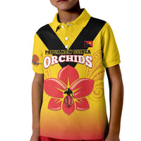 Orchids PNG Rugby Custom Kid Polo Shirt Go Champions Papua New Guinea LT14 Kid Yellow - Polynesian Pride