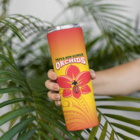 Custom Orchids PNG Rugby Skinny Tumbler Go Champions Papua New Guinea LT14 - Polynesian Pride