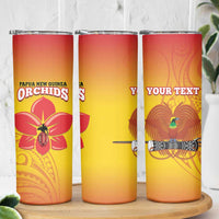 Custom Orchids PNG Rugby Skinny Tumbler Go Champions Papua New Guinea LT14 - Polynesian Pride