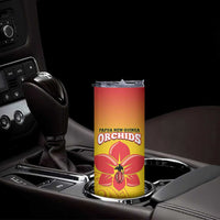 Custom Orchids PNG Rugby Skinny Tumbler Go Champions Papua New Guinea LT14 - Polynesian Pride