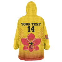 Orchids PNG Rugby Custom Wearable Blanket Hoodie Go Champions Papua New Guinea LT14 - Polynesian Pride