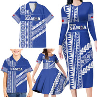 Fetu Samoa Rugby Custom Family Matching Long Sleeve Bodycon Dress and Hawaiian Shirt Siapo Pattern - Sporty Style LT14 - Polynesian Pride