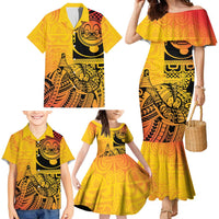 Marquesas Islands Family Matching Mermaid Dress and Hawaiian Shirt Marquesan Matatiki Fish Hook Patutiki LT14 - Polynesian Pride