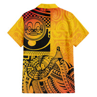 Marquesas Islands Family Matching Off Shoulder Maxi Dress and Hawaiian Shirt Marquesan Matatiki Fish Hook Patutiki LT14 - Polynesian Pride