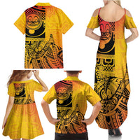 Marquesas Islands Family Matching Summer Maxi Dress and Hawaiian Shirt Marquesan Matatiki Fish Hook Patutiki LT14 - Polynesian Pride