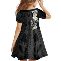 Black Samoa Tattoo Family Matching Mermaid Dress and Hawaiian Shirt Plumeria Samoan Ocean Tatau Pattern LT14 - Polynesian Pride