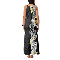 Black Samoa Tattoo Family Matching Tank Maxi Dress and Hawaiian Shirt Plumeria Samoan Ocean Tatau Pattern LT14 - Polynesian Pride