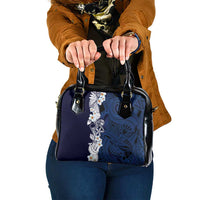 Blue Samoa Tattoo Shoulder Handbag Plumeria Samoan Ocean Tatau Pattern - Polynesian Pride