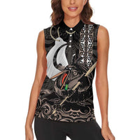 Aotearoa Hei Matau Women Sleeveless Polo Shirt Haka Kiwi Mix Maori Mangopare LT14 - Polynesian Pride