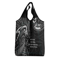 New Zealand Tiki Tennis Grocery Bag Aotearoa Tenehi Maori Silver Fern - Black LT14 - Polynesian Pride
