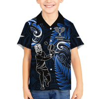 Custom New Zealand Tiki Tennis Hawaiian Shirt 2024 Aotearoa Tenehi Maori Silver Fern - Blue LT14 - Polynesian Pride