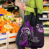 New Zealand Tiki Tennis Grocery Bag Aotearoa Tenehi Maori Silver Fern - Purple LT14 - Polynesian Pride