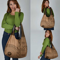 Fakaalofa Lahi Atu Niue Grocery Bag Vintage Hiapo Pattern Brown Version