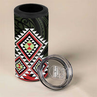 Kia Ora Aotearoa 4 in 1 Can Cooler Tumbler 2025 Pasifika Maori Taniko Motifs LT14 - Polynesian Pride