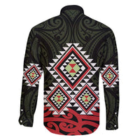 Kia Ora Aotearoa Family Matching Long Sleeve Bodycon Dress and Hawaiian Shirt 2025 Pasifika Maori Taniko Motifs LT14 - Polynesian Pride
