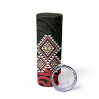 Kia Ora Aotearoa Skinny Tumbler 2025 Pasifika Maori Taniko Motifs LT14 - Polynesian Pride