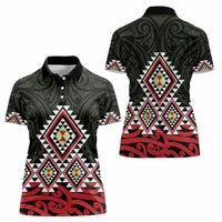 Kia Ora Aotearoa Women Polo Shirt 2025 Pasifika Maori Taniko Motifs LT14 - Polynesian Pride