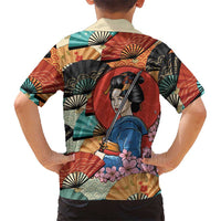 Japanese Geisha Katana Hawaiian Shirt Japan Sensu Seigaiha Pattern - Polynesian Pride