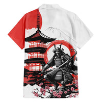 Japanese Samurai Warrior Enso Family Matching Off Shoulder Maxi Dress and Hawaiian Shirt Japan Pagoda Sakura Watercolor LT14 - Polynesian Pride