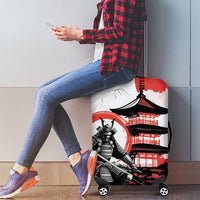 Japanese Samurai Warrior Enso Luggage Cover Japan Pagoda Sakura Watercolor - Polynesian Pride