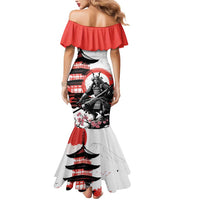 Japanese Samurai Warrior Enso Mermaid Dress Japan Pagoda Sakura Watercolor - Polynesian Pride