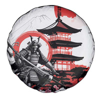 Japanese Samurai Warrior Enso Spare Tire Cover Japan Pagoda Sakura Watercolor - Polynesian Pride
