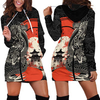 Japanese Dragon Katana Enso Hoodie Dress Japan Pagoda Seamless Cloud LT14 - Polynesian Pride
