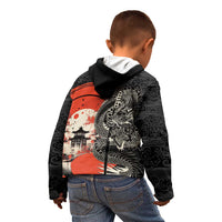Japanese Dragon Katana Enso Kid Hoodie Japan Pagoda Seamless Cloud - Polynesian Pride