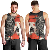 Japanese Dragon Katana Enso Men Tank Top Japan Pagoda Seamless Cloud - Polynesian Pride