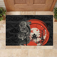 Japanese Dragon Katana Enso Rubber Doormat Japan Pagoda Seamless Cloud - Polynesian Pride
