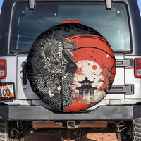 Japanese Dragon Katana Enso Spare Tire Cover Japan Pagoda Seamless Cloud - Polynesian Pride