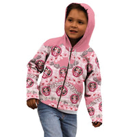 Japanese Daruma Doll Palaka Kid Hoodie Cherry Blossoms With Shell Lei - Polynesian Pride