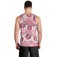Japanese Daruma Doll Palaka Men Tank Top Cherry Blossoms With Shell Lei - Polynesian Pride