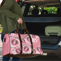 Japanese Daruma Doll Palaka Travel Bag Cherry Blossoms With Shell Lei - Polynesian Pride