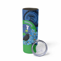 New Zealand Chatham Islands Skinny Tumbler Wharekauri Forget Me Not With Black Robin LT14 - Polynesian Pride