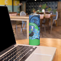 New Zealand Chatham Islands Skinny Tumbler Wharekauri Forget Me Not With Black Robin LT14 - Polynesian Pride