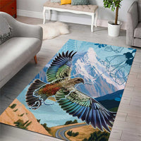 New Zealand South Island Area Rug Te Waipounamu Aoraki Kea Bird